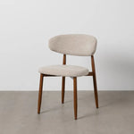 Chaise de salle à manger nordique en acier noyer BLOOM taupe